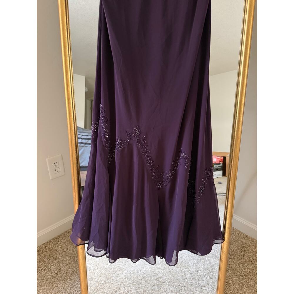 Vintage Y2K 90s David's Bridal Purple Beaded Whimsigoth Dress - Picture 5 of 15